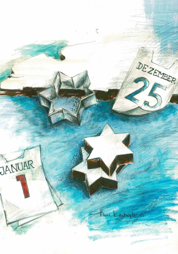 Weihnachtskarten Kalenderblatt