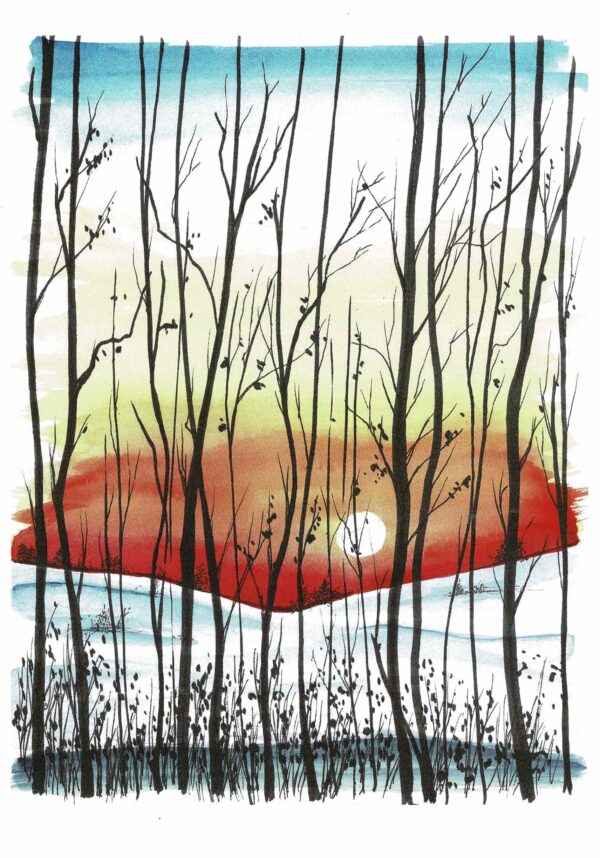 Weihnachtskarte Winterlandschaft
